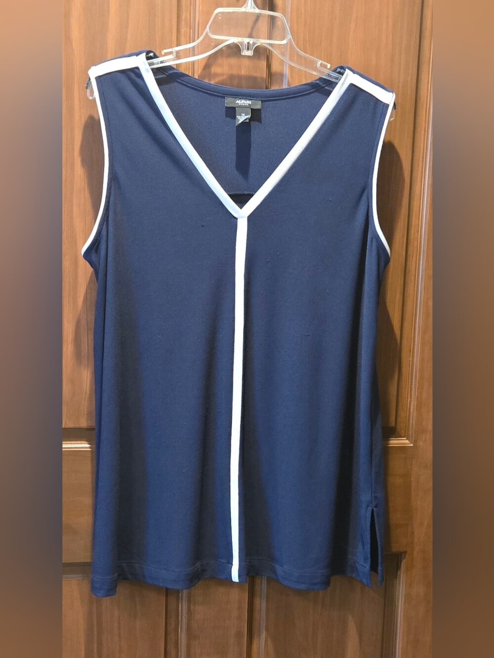 Alfani Navy Tank Top with White Trim